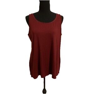 Chicos Size 1 Womens Medium M Top Sleeveless Tank Maroon Shell Ultimate Tee